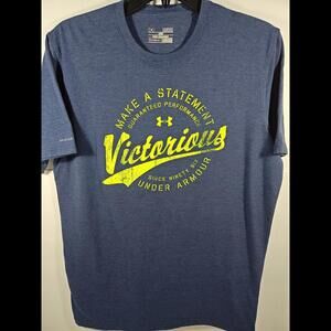 Under Armour Loose Heatgear Men's Size Medium Blue Victorious Athletic Shirt